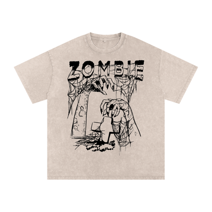 Zombie Acid Wash Unisex Oversize T-Shirt