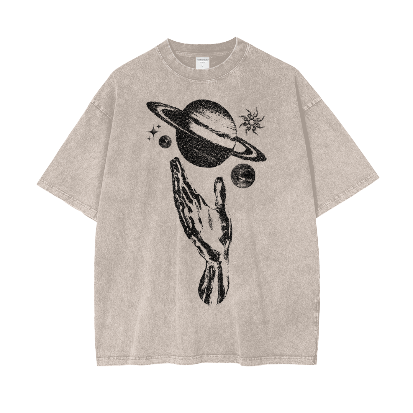 Planet Power Unisex Oversize Snow Washed T-Shirt