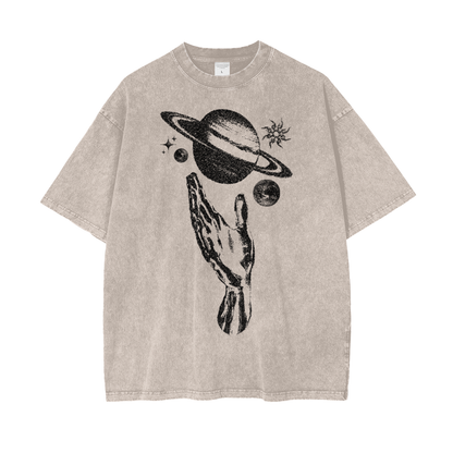 Planet Power Unisex Oversize Snow Washed T-Shirt