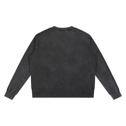 Stars Faux-Patchwork Mineral Wash Oversized Sweater
