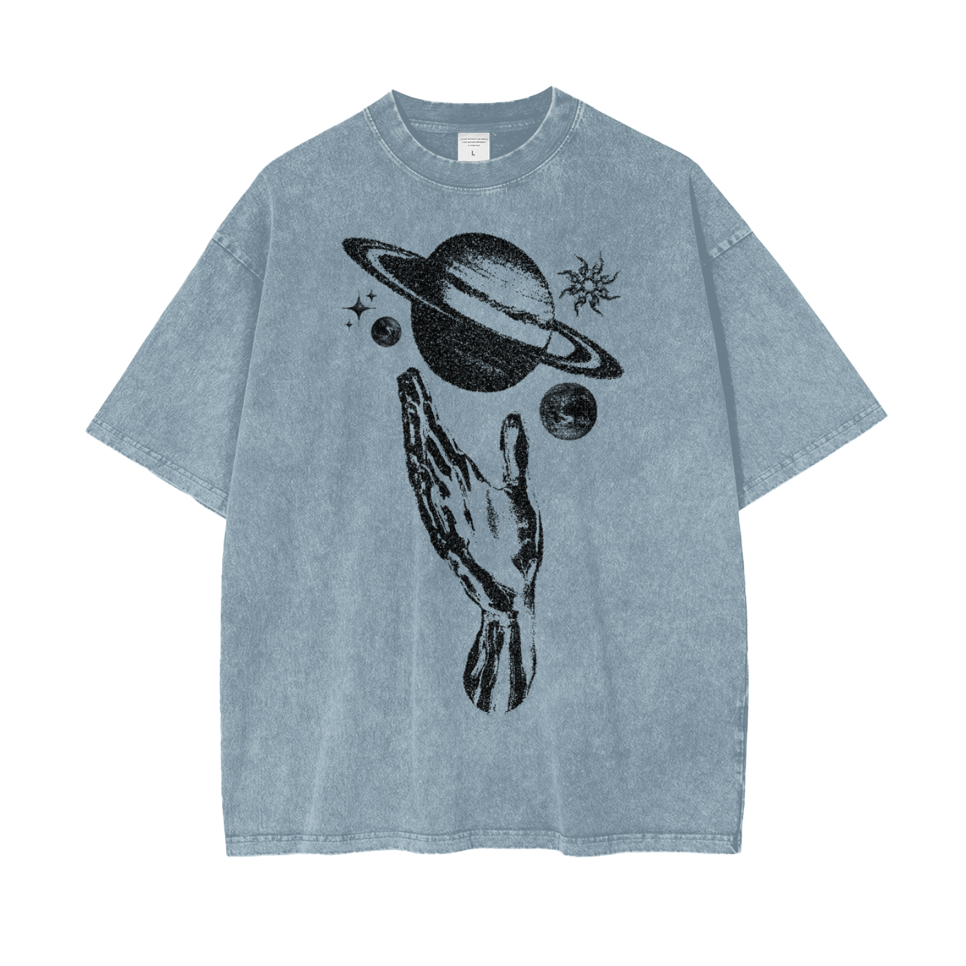 Planet Power Unisex Oversize Snow Washed T-Shirt