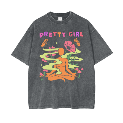 Nature Girl Unisex Oversize Snow Washed T-Shirt