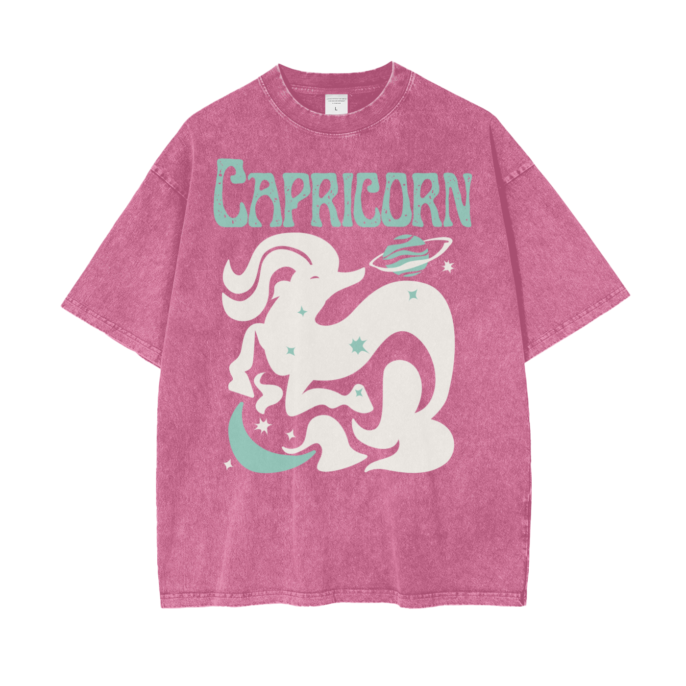 Zodiac Capricorn Psychedelic Snow Washed T-Shirt