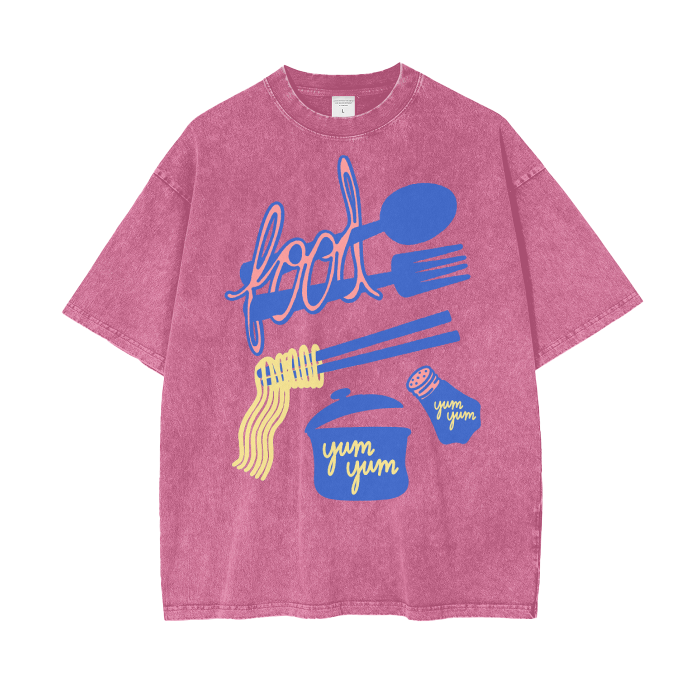Food Yum Unisex Oversize Snow Washed T-Shirt