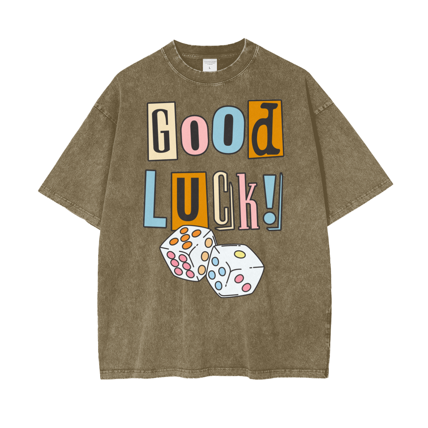 Good Luck Unisex Oversize Snow Washed T-Shirt