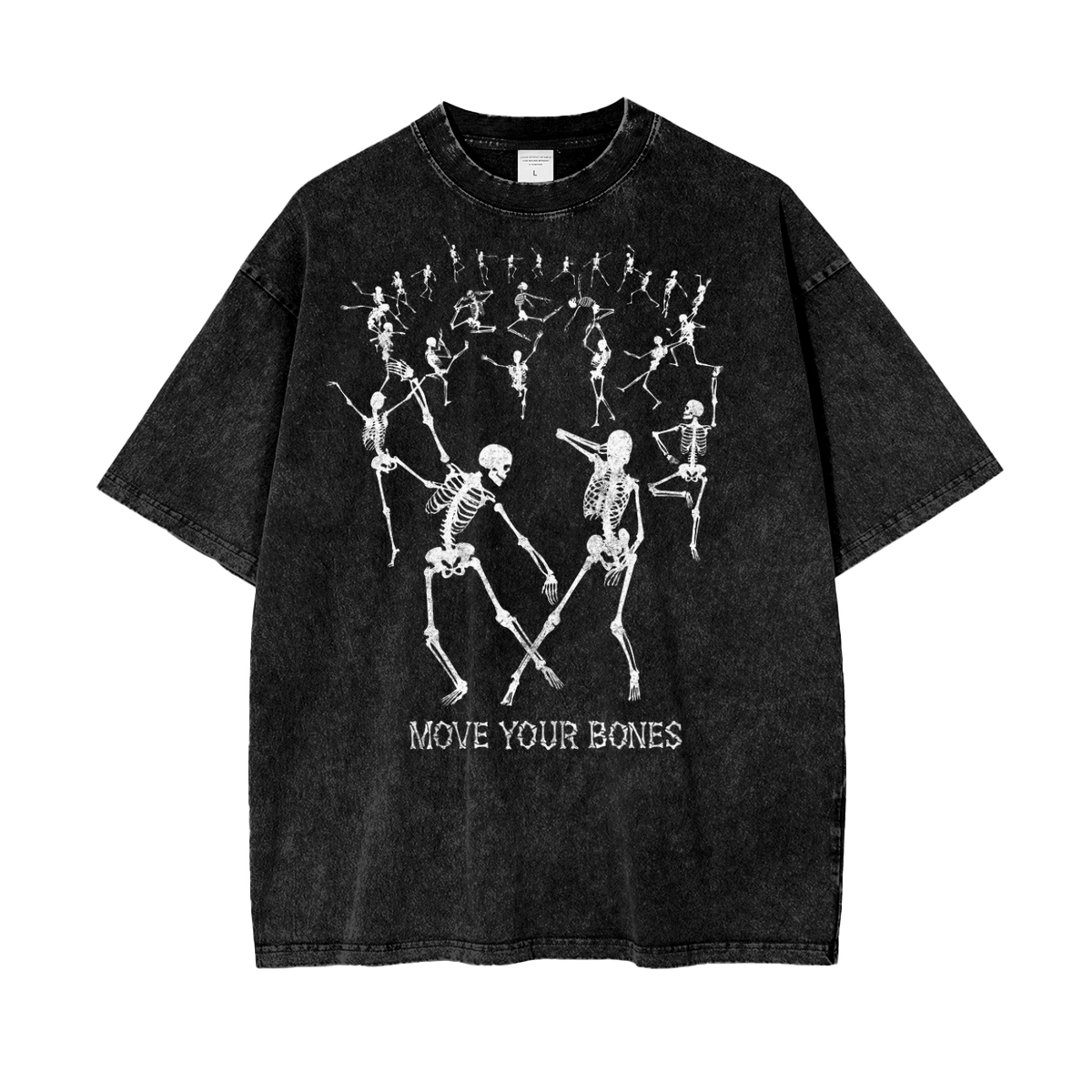 Skeletons Dance Unisex Oversize Snow Washed T-Shirt