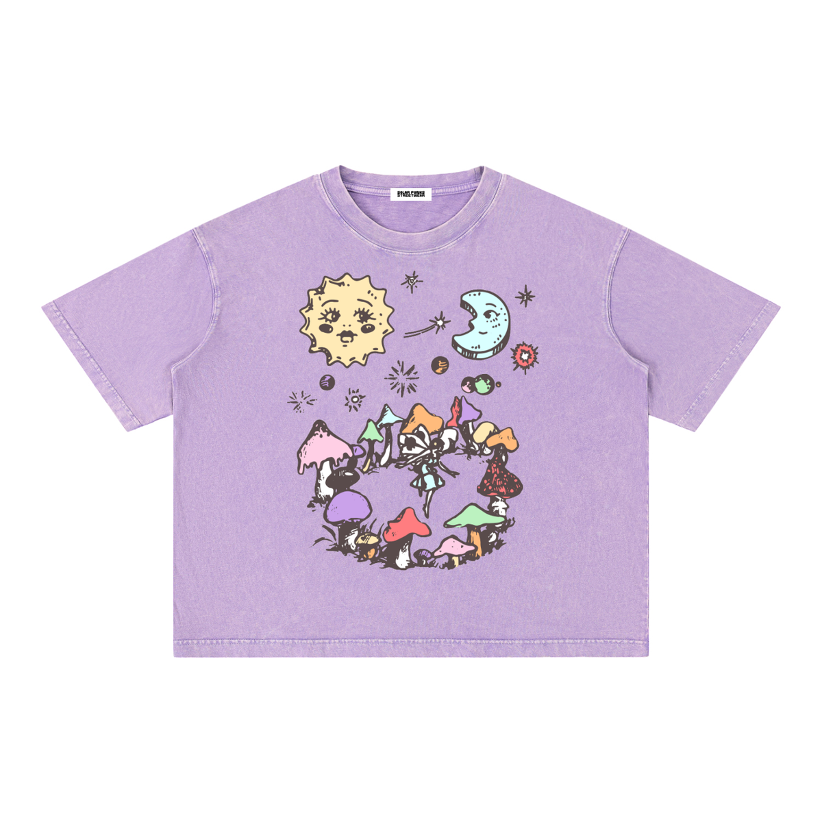 Fairy Circle Unisex Oversized Mineral Wash Boxy Cotton T-Shirt