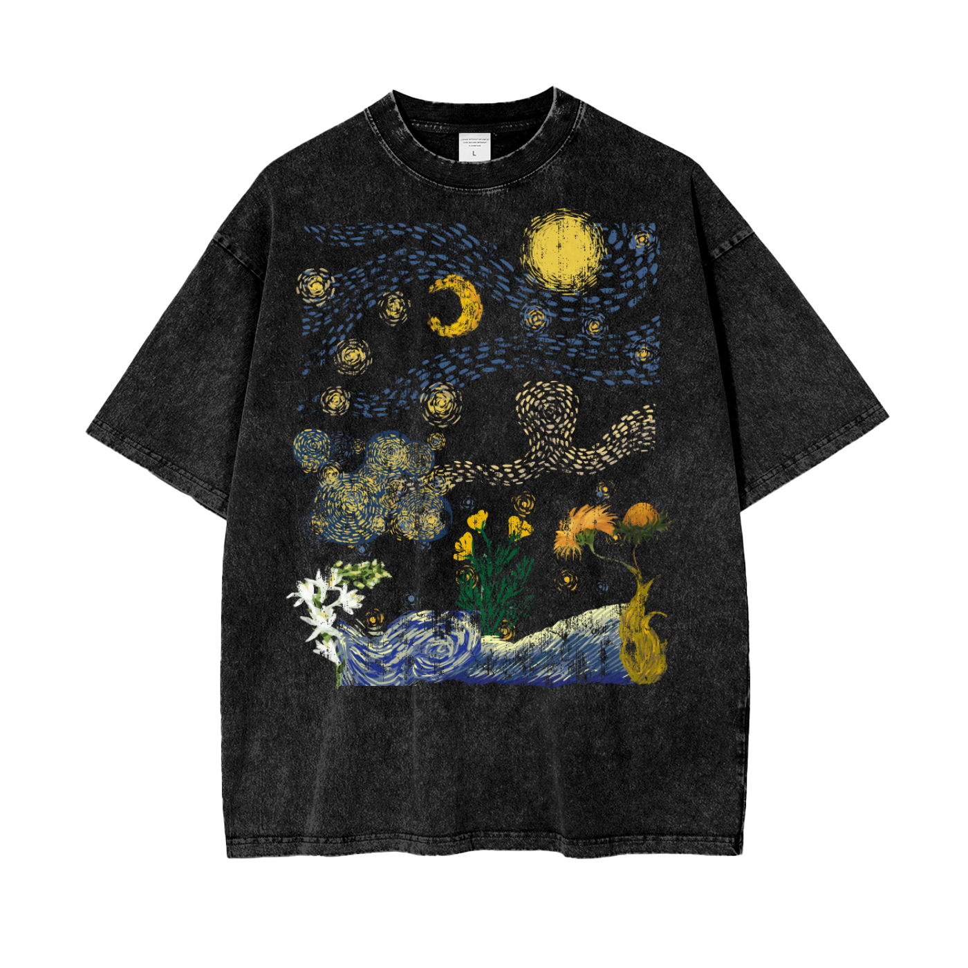 Impressionism Art Unisex Oversize Snow Washed T-Shirt