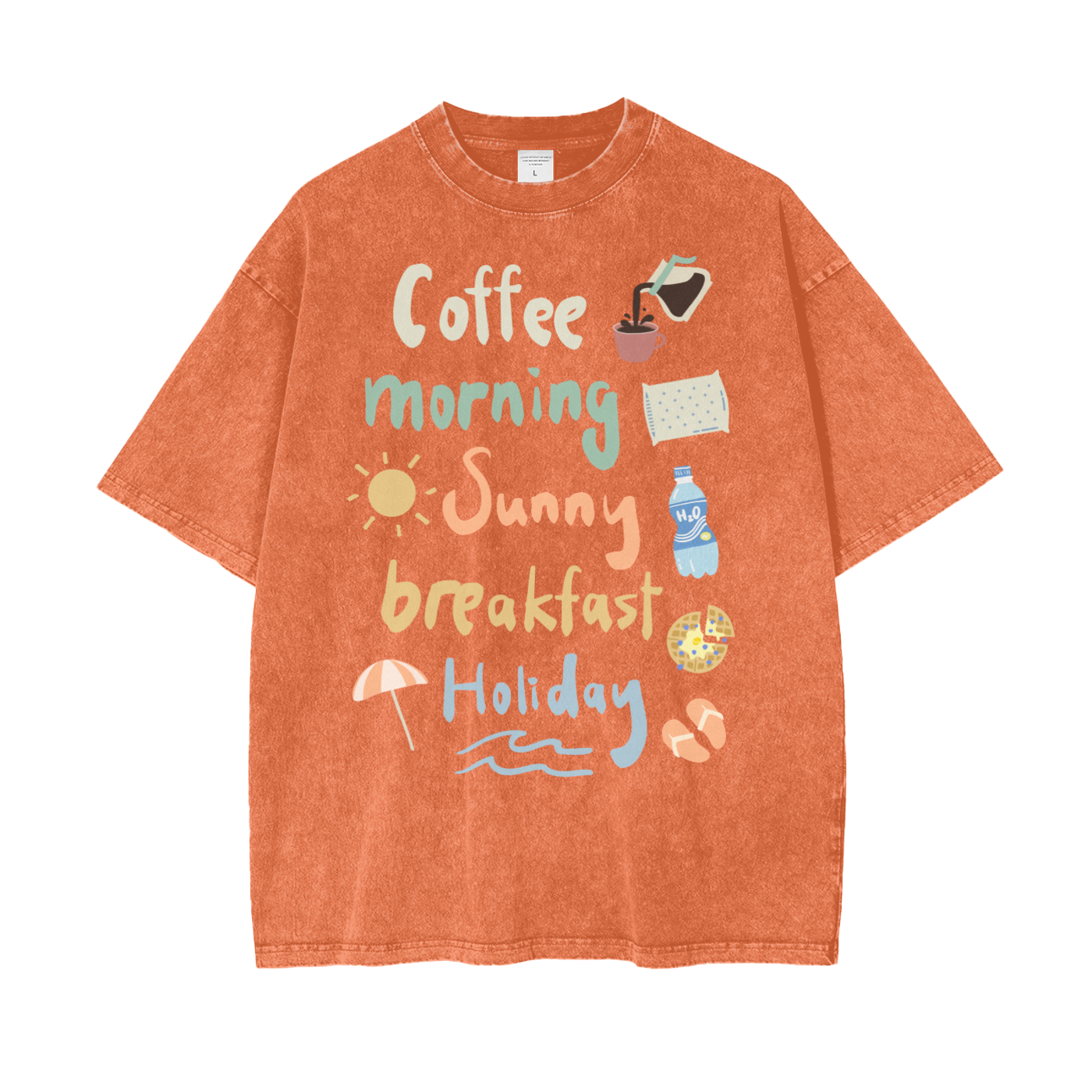 Morning Coffee Unisex Oversize Snow Washed T-Shirt