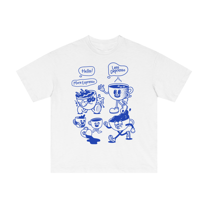 Coffee Cups Lightweight Slub Cotton T-Shirt