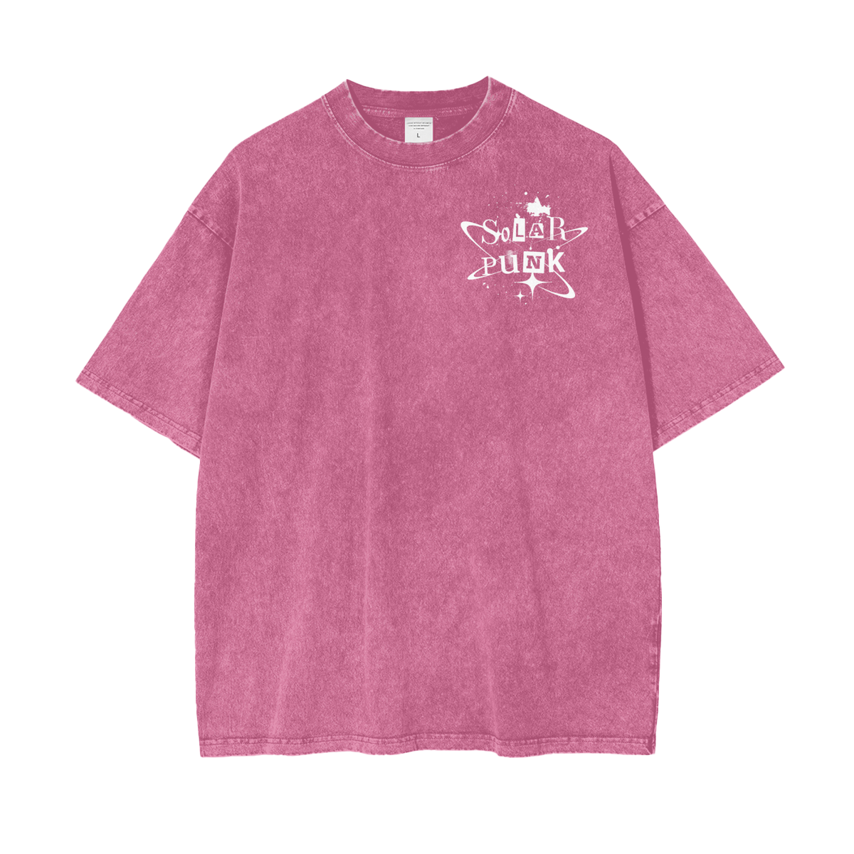 Solar Punk Rising Frt/Bck Oversize Snow Washed T-Shirt