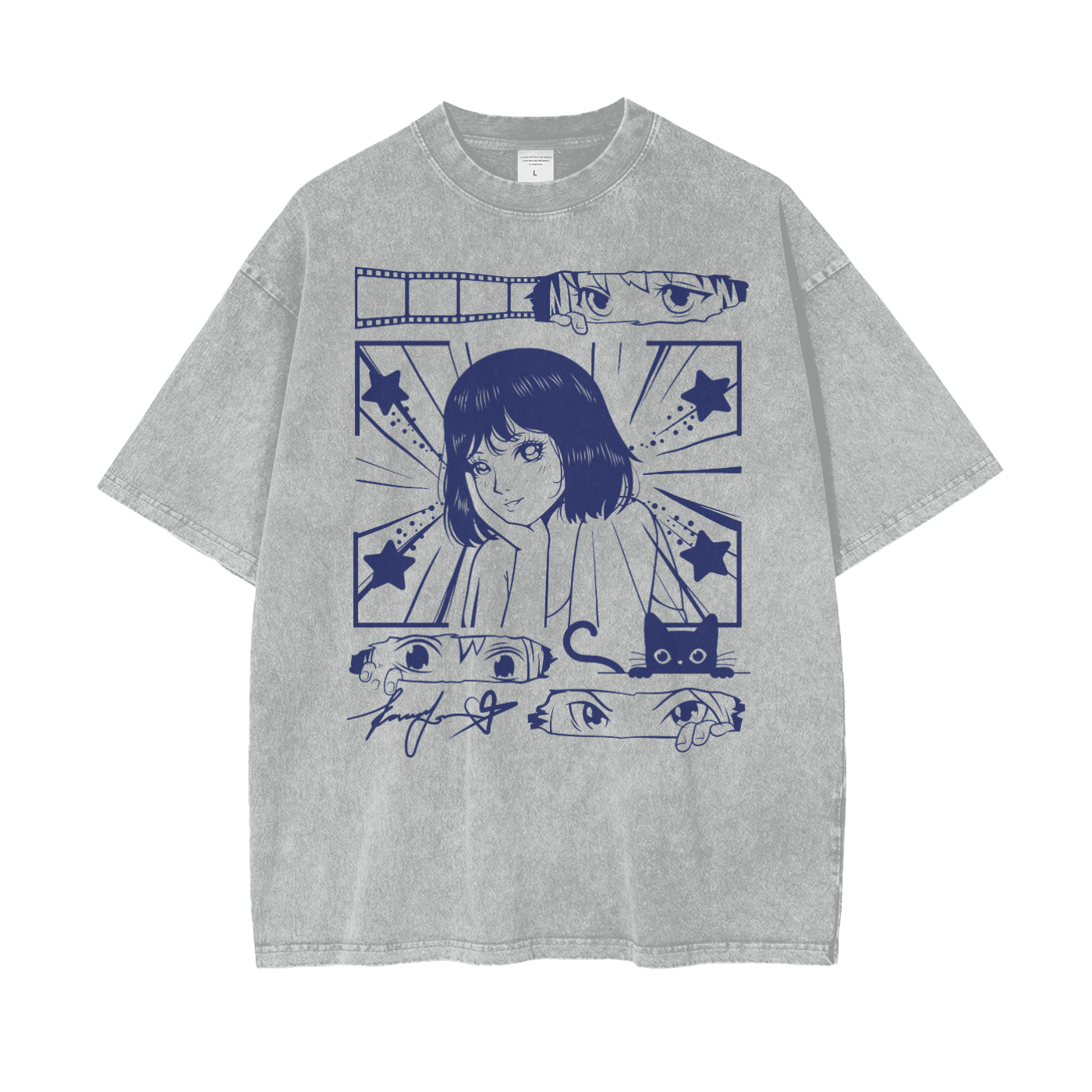 Anime Film Idol Unisex Oversize Snow Washed T-Shirt