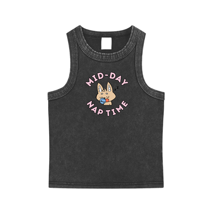 Nap Time Bunny Snow Washed Tank Top