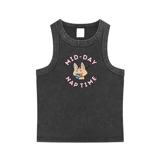 Nap Time Bunny Snow Washed Tank Top