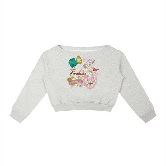 Rockstar 90s Retro Women's Off-Shoulder Sweatshirt