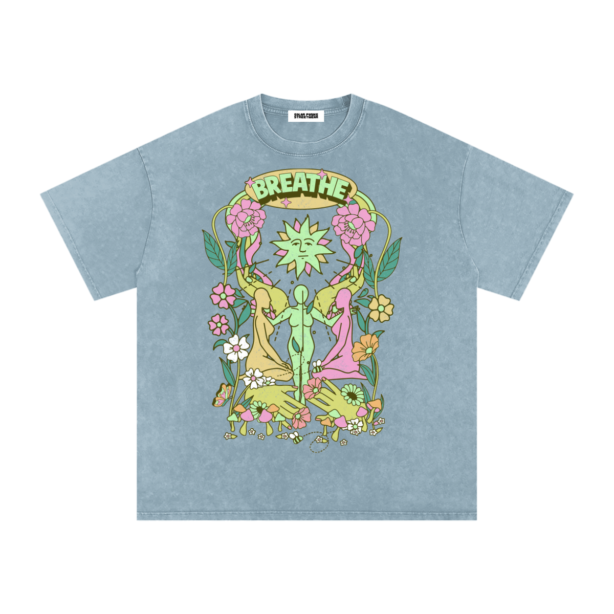 Breathe Unisex Acid Wash Oversize T-Shirt