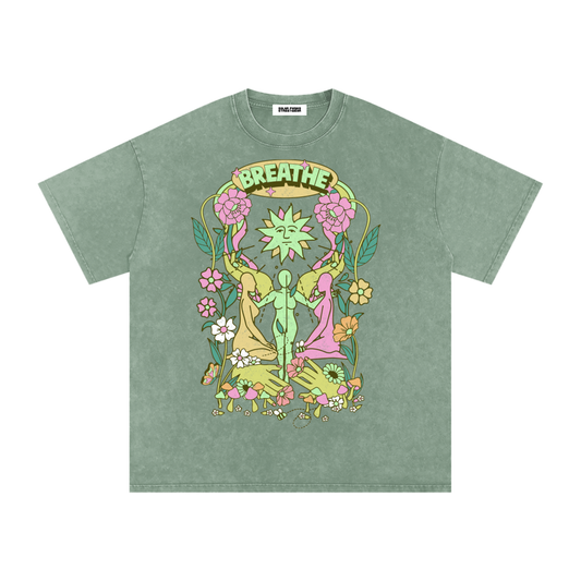 Breathe Unisex Acid Wash Oversize T-Shirt