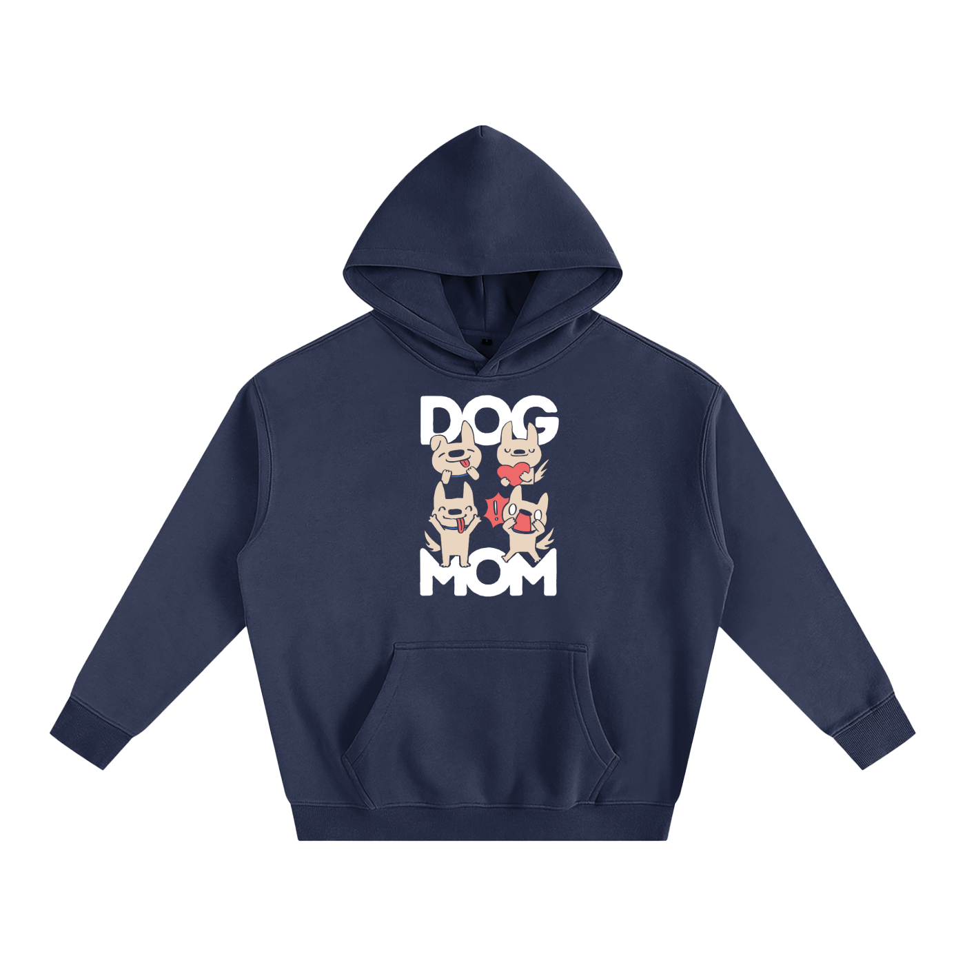 Dog Mom Oversize Fleeced Hoodie