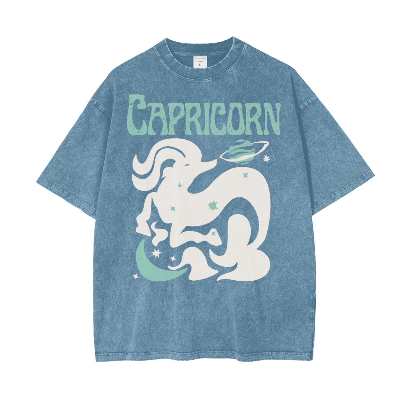 Zodiac Capricorn Psychedelic Snow Washed T-Shirt
