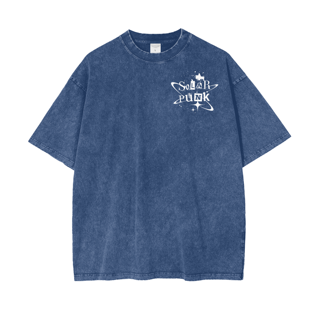 Solar Punk Rising Frt/Bck Oversize Snow Washed T-Shirt