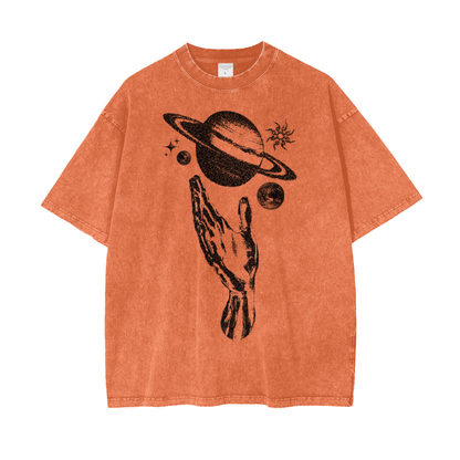 Planet Power Unisex Oversize Snow Washed T-Shirt