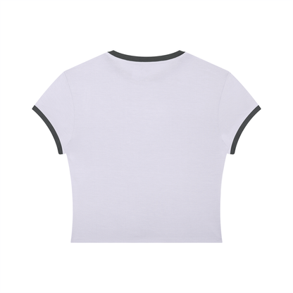 Fall Fruits Retro Women's Slim Color Rib T-Shirt