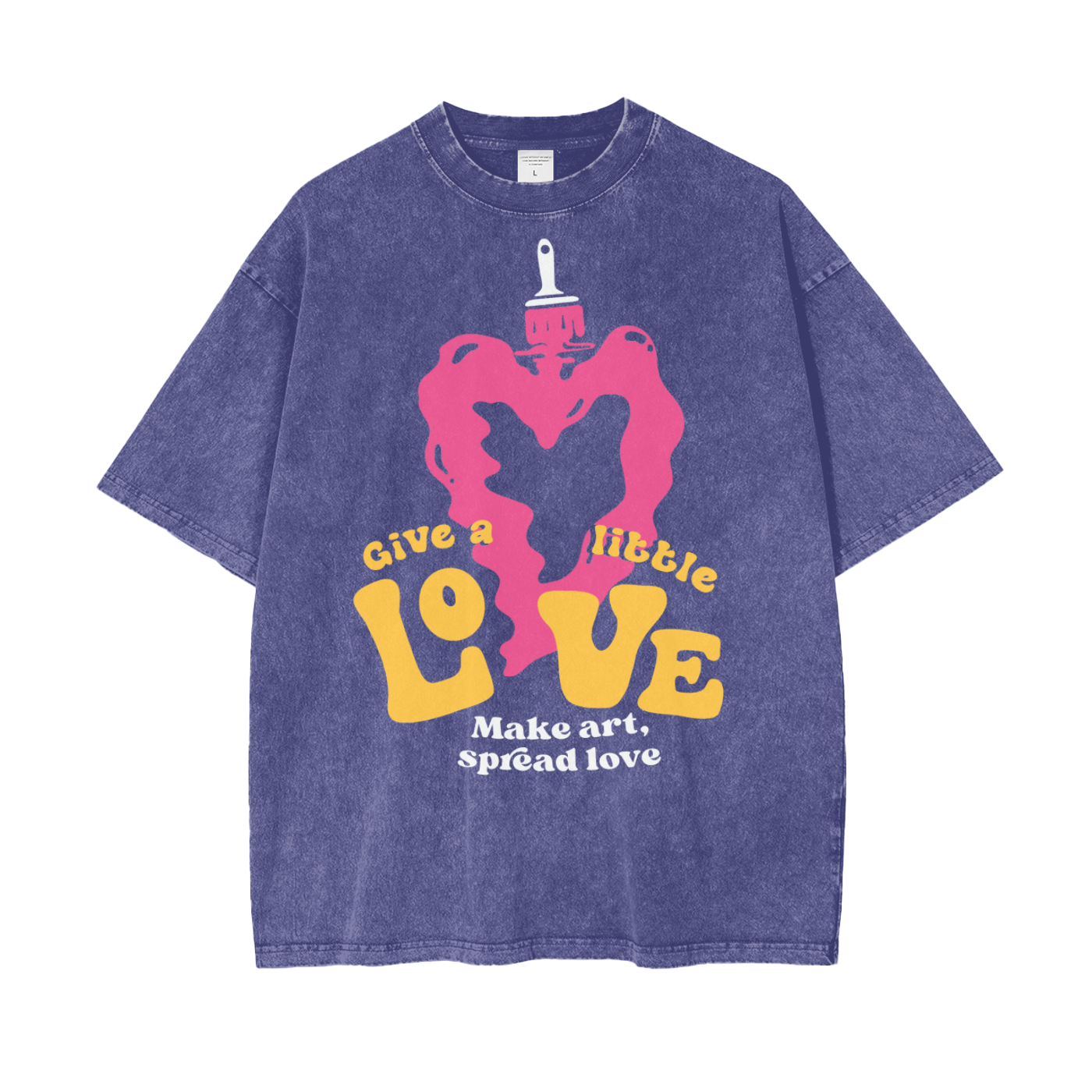 Spread Art Love Unisex Oversize Snow Washed T-Shirt