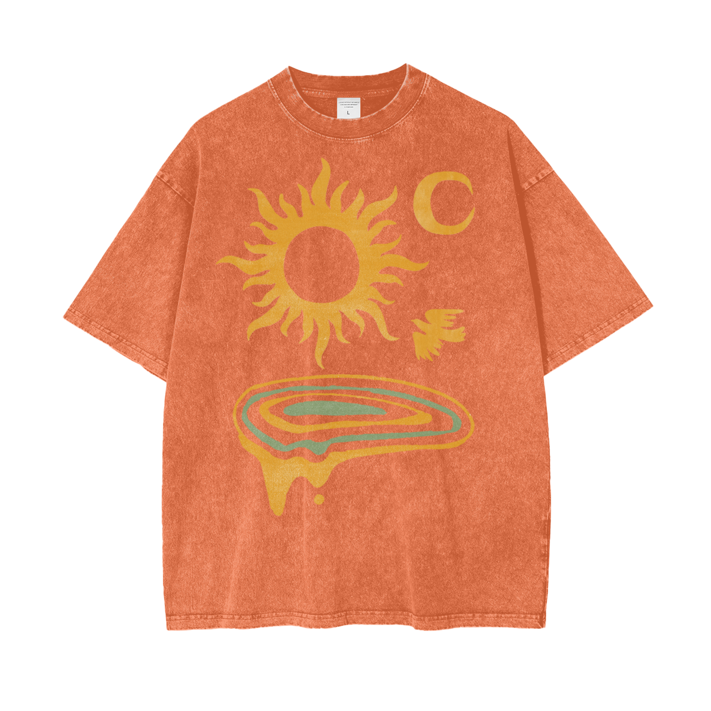 Sun Moon Land Unisex Oversize Snow Washed T-Shirt