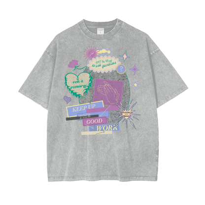 Good Work Unisex Oversize Snow Washed T-Shirt