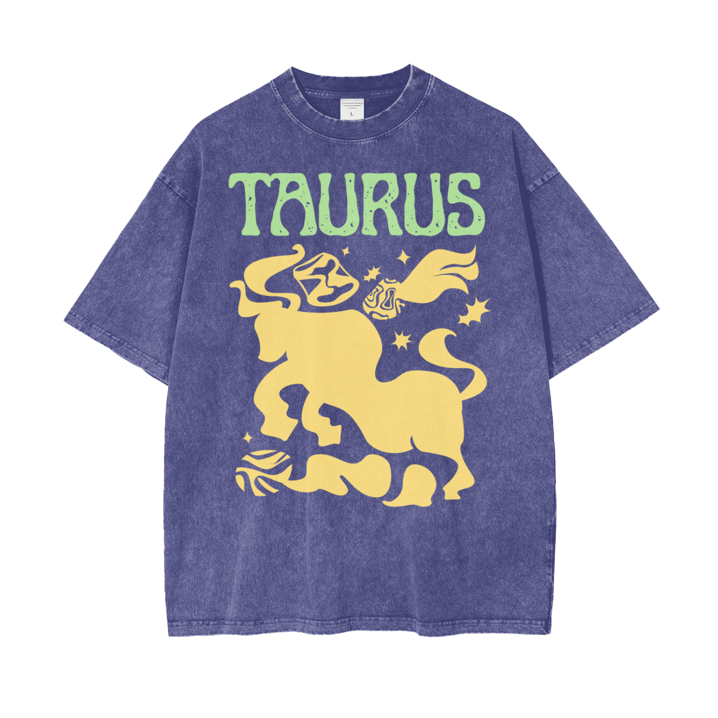 Zodiac Taurus Psychedelic Snow Washed T-Shirt