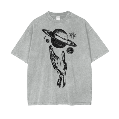 Planet Power Unisex Oversize Snow Washed T-Shirt