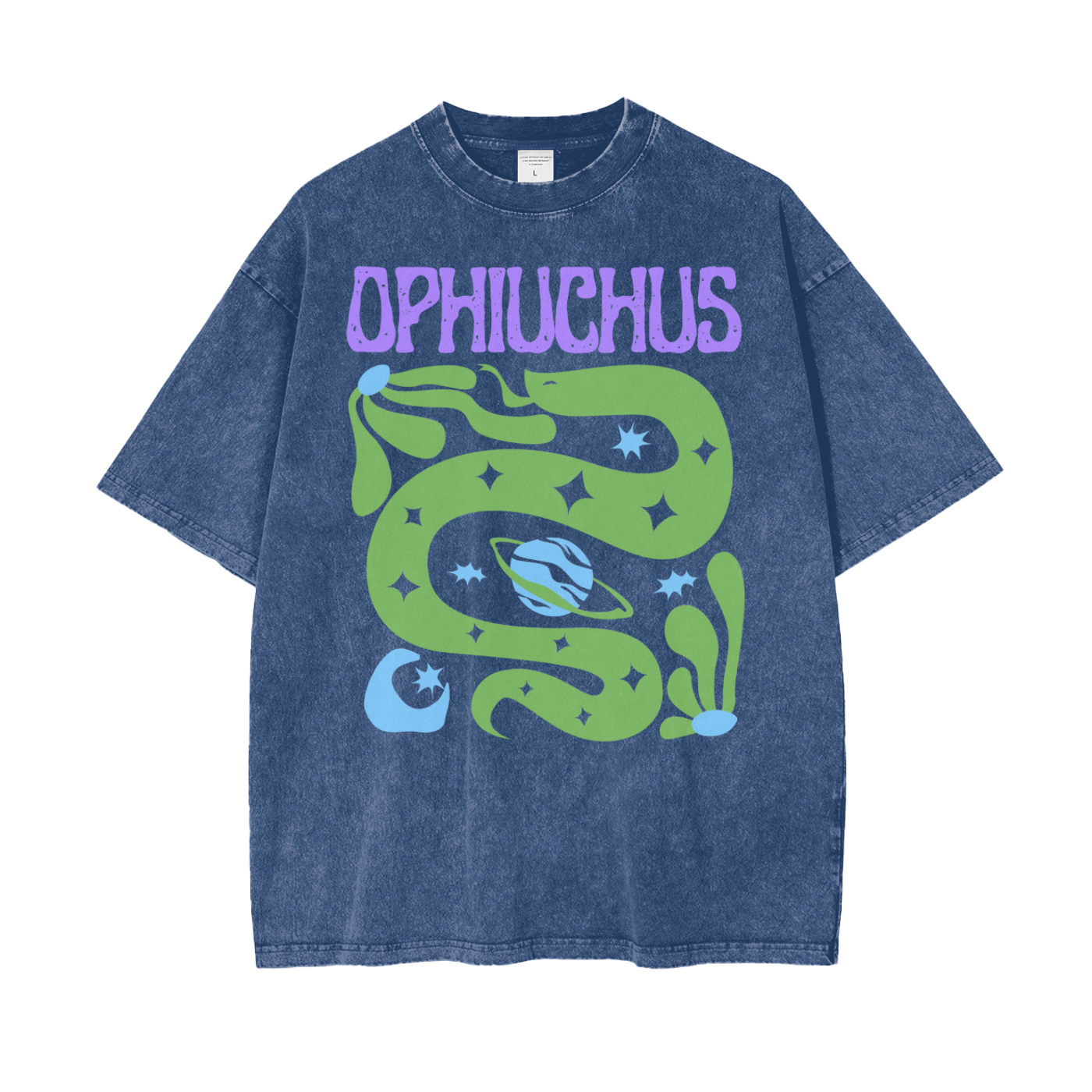 Zodiac Ophiuchus Psychedelic Snow Washed T-Shirt