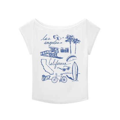 California Retro Wide Scoop Neck 90s Slub T-shirt
