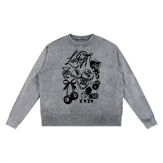 Lucky Mineral Wash Oversized Sweater