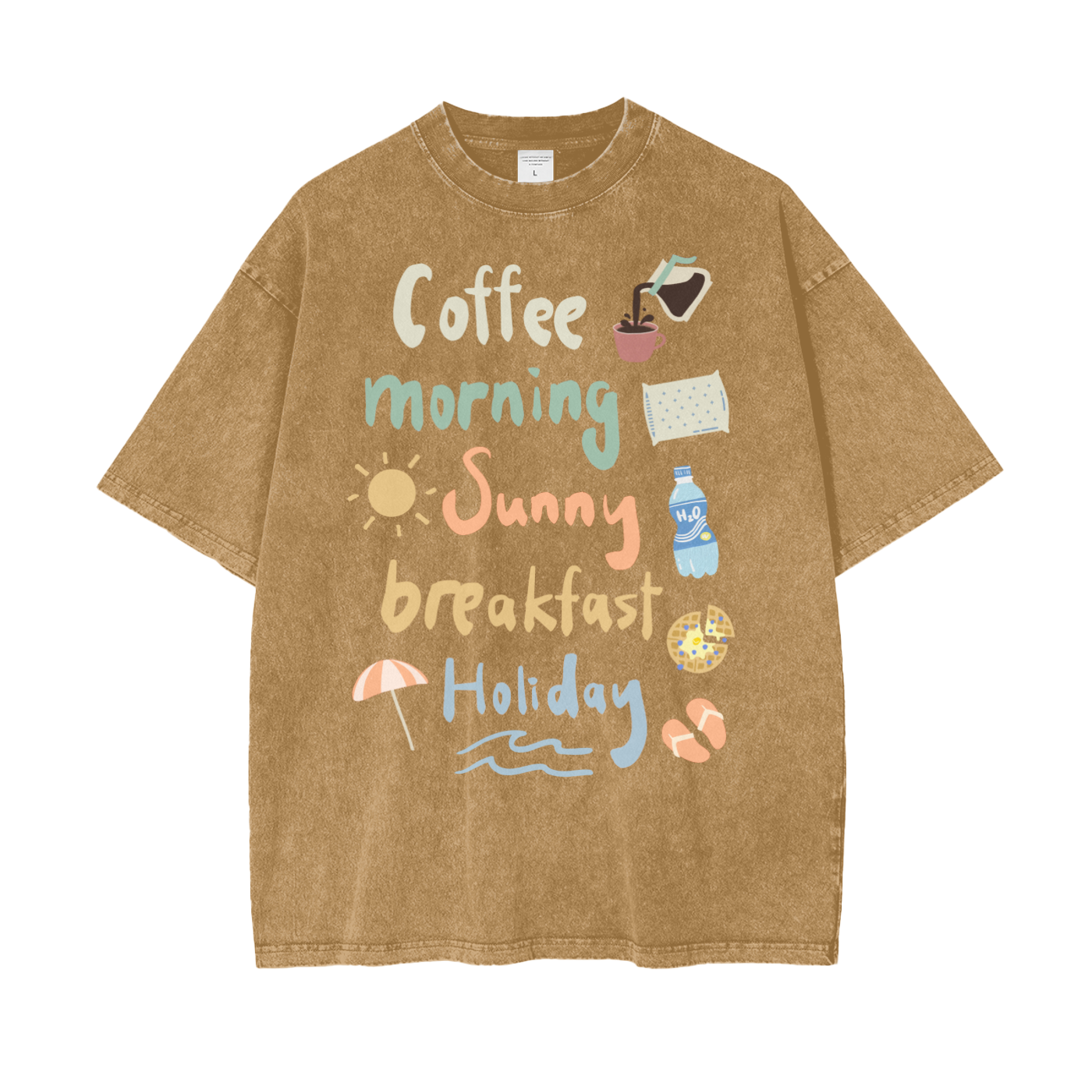 Morning Coffee Unisex Oversize Snow Washed T-Shirt