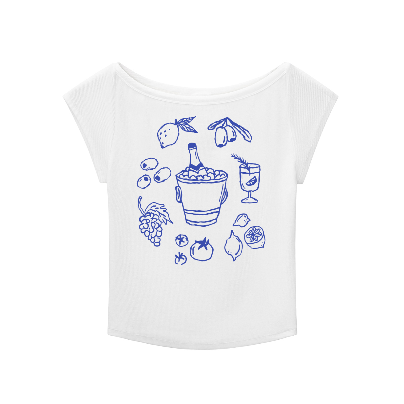 Vacation Wide Neck Slub T-shirt