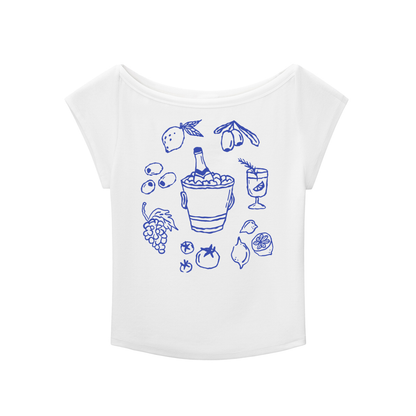 Vacation Wide Neck Slub T-shirt