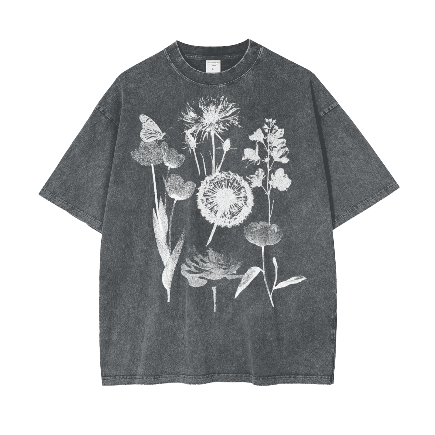 Film Flowers Unisex Oversize Snow Washed T-Shirt