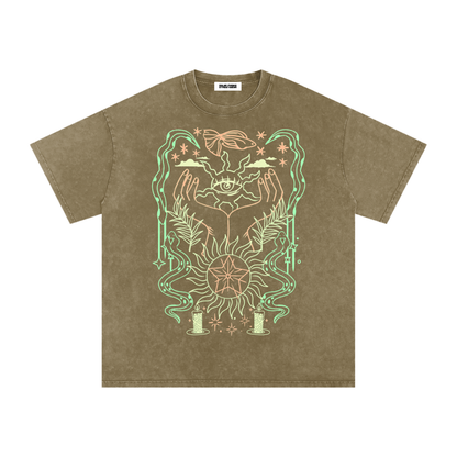 Mystic Hands Unisex Acid Wash Oversize T-Shirt