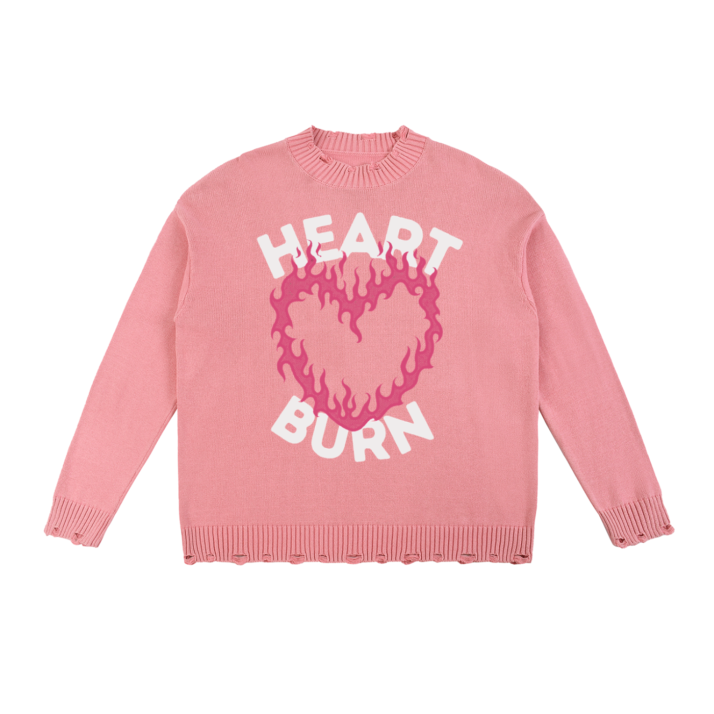 Heart Burn Vintage Washed Hand-Frayed Sweater