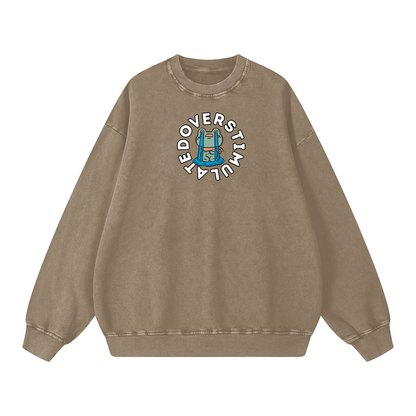 Overstimulated Frog Acid Wash Oversize Sweatshirt