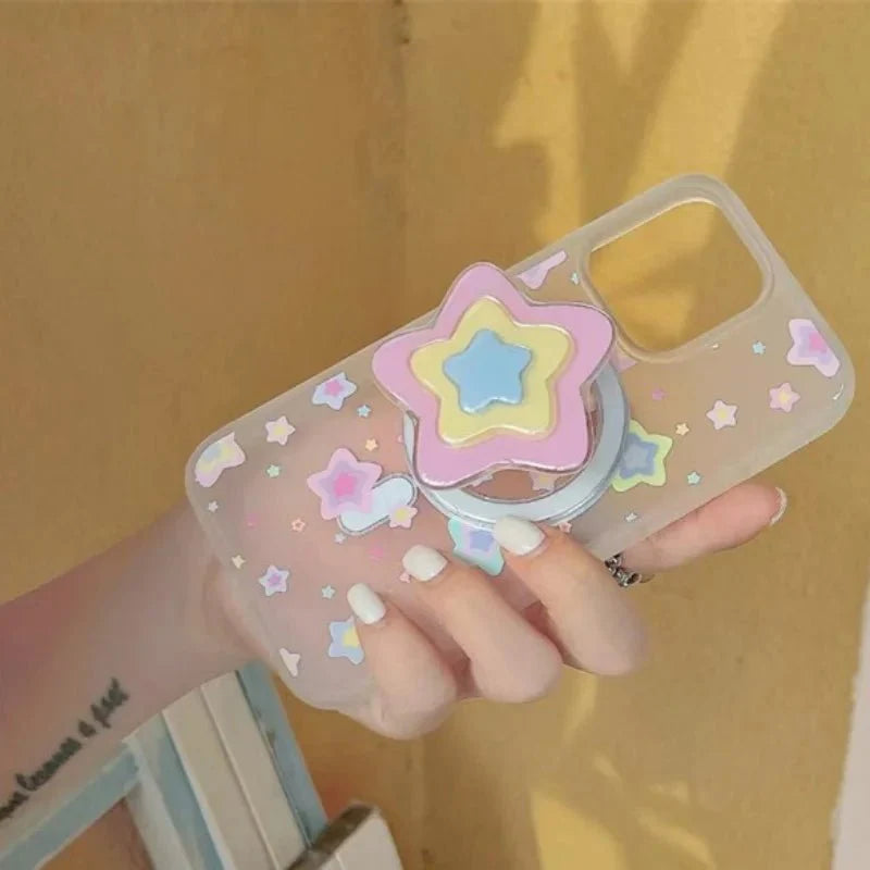 3D Star Magnetic Phone Grip Push Up Ring Holder w/ Kickstand