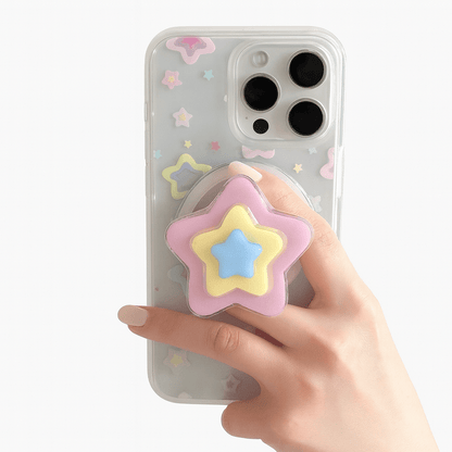 3D Star Magnetic Phone Grip Push Up Ring Holder w/ Kickstand