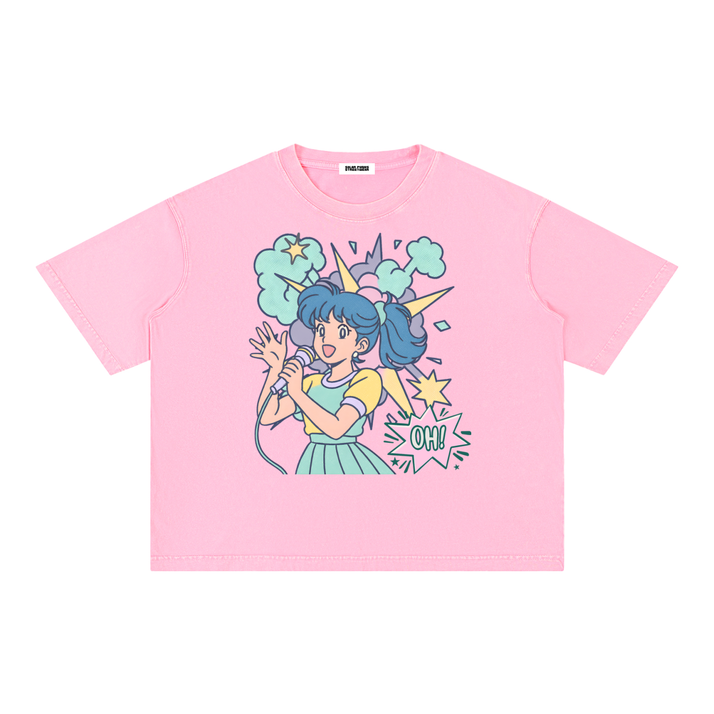 Anime Singer Mineral Wash Boxy Cotton Unisex T-Shirt
