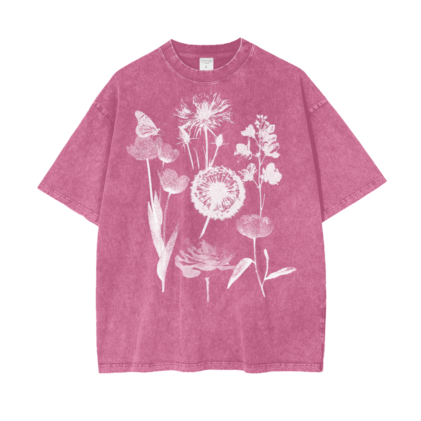 Film Flowers Unisex Oversize Snow Washed T-Shirt