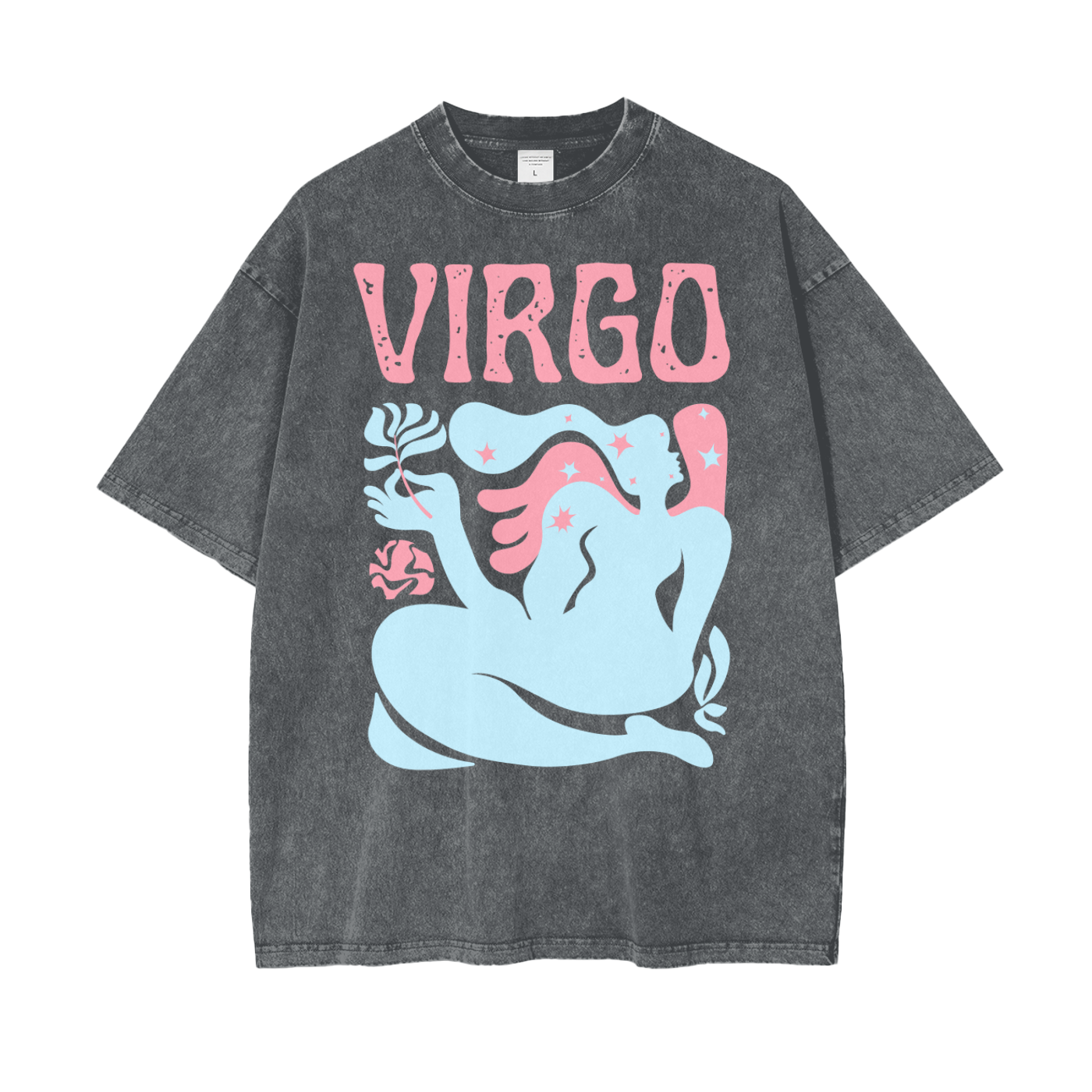 Zodiac Virgo Psychedelic Snow Washed T-Shirt