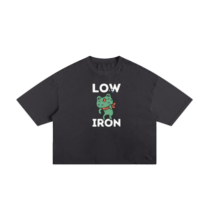 Low Iron Frog Unisex Classic Frayed Boxy Tee