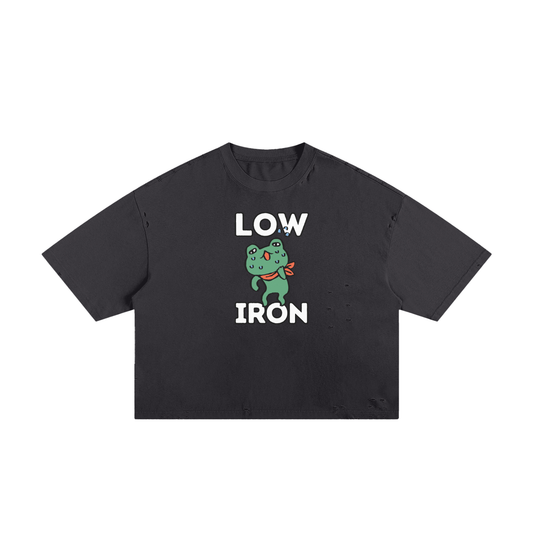 Low Iron Frog Unisex Classic Frayed Boxy Tee