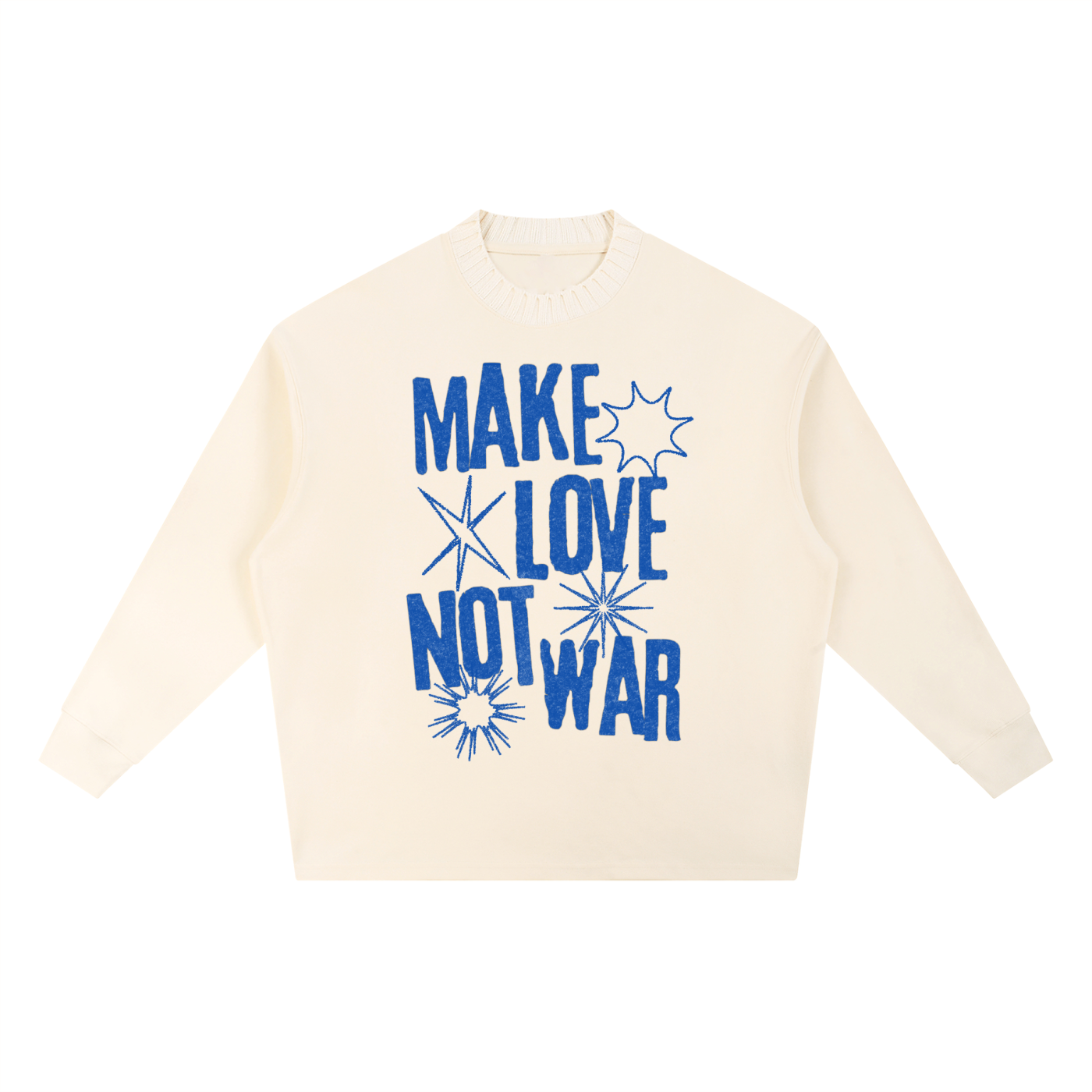 Love Not War Unisex Crew Neck Oversize Sweatshirt