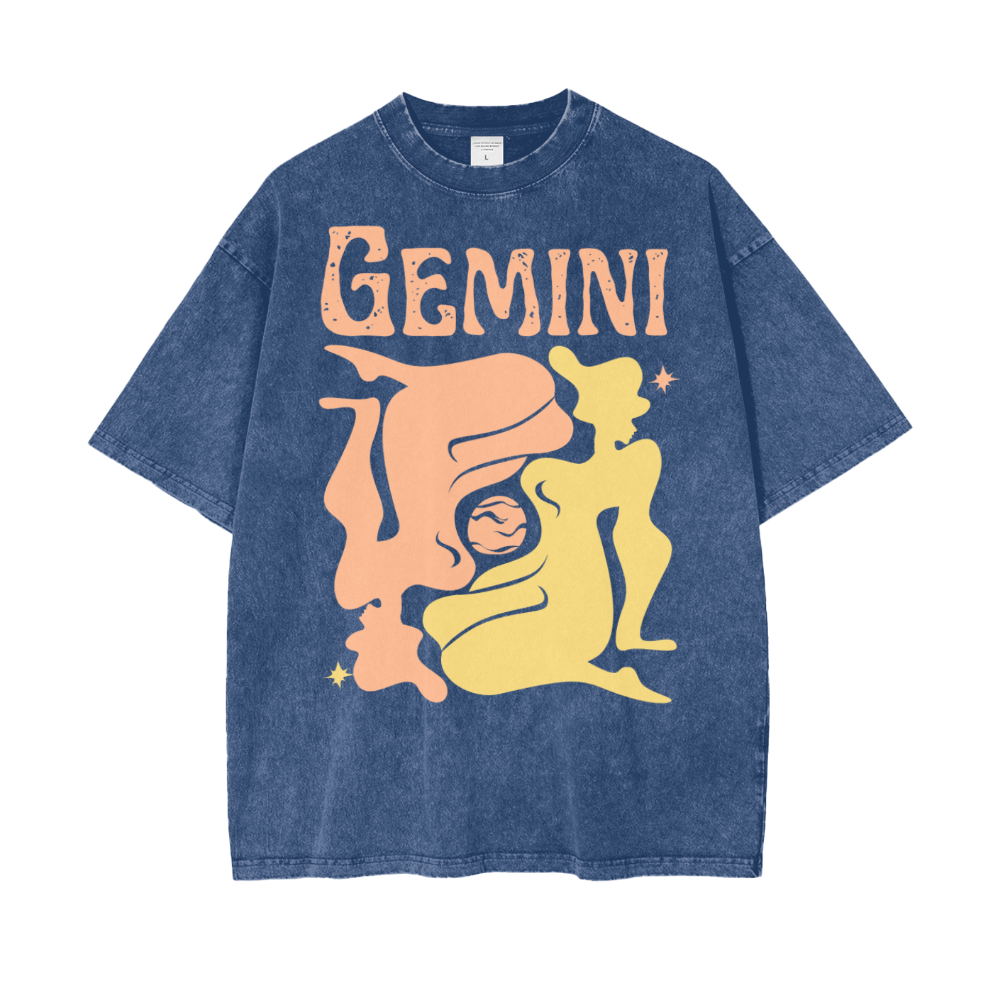 Zodiac Gemini Psychedelic Snow Washed T-Shirt